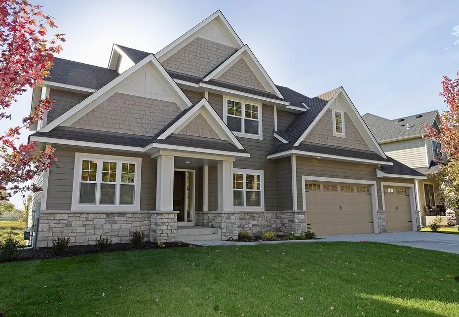 Home exterior finished in fiber cement lap siding
